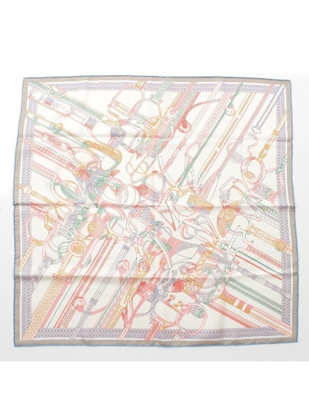 Hermes Carre Double Face 70 Silk Etrier's Performance Remix Scarf Multicolor
